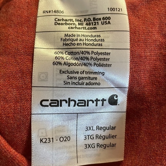 CARHARTT NWT Long Sleeve Shirt Size 3XL - Picture 12 of 13